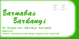 barnabas barkanyi business card